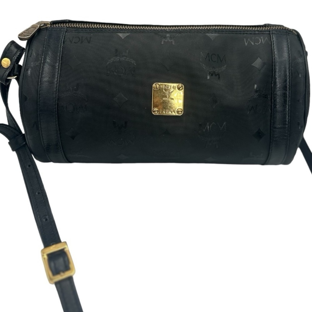 Mcm visetos black shoulder bag